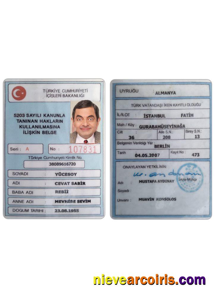 Turkey ministry of internal affairs ID card